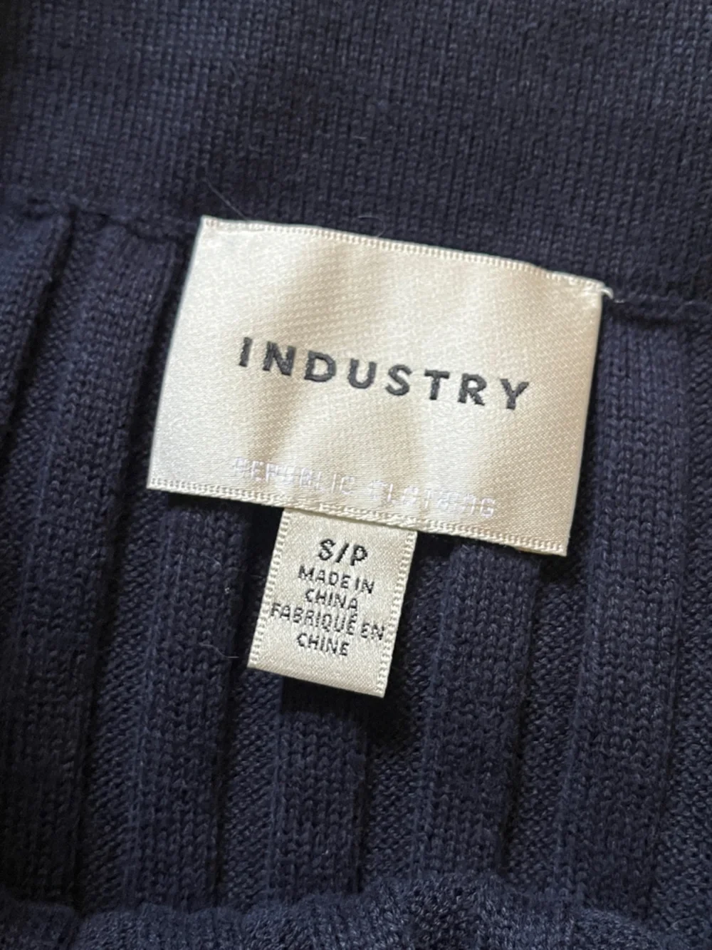 Industry Navy Blue Sweater Knit Midi Skirt